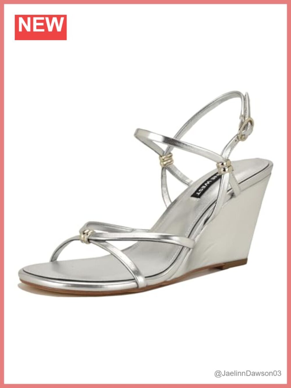 Nine West Devva Strappy Faux Leather Wedge Sandals 3.31" Heel